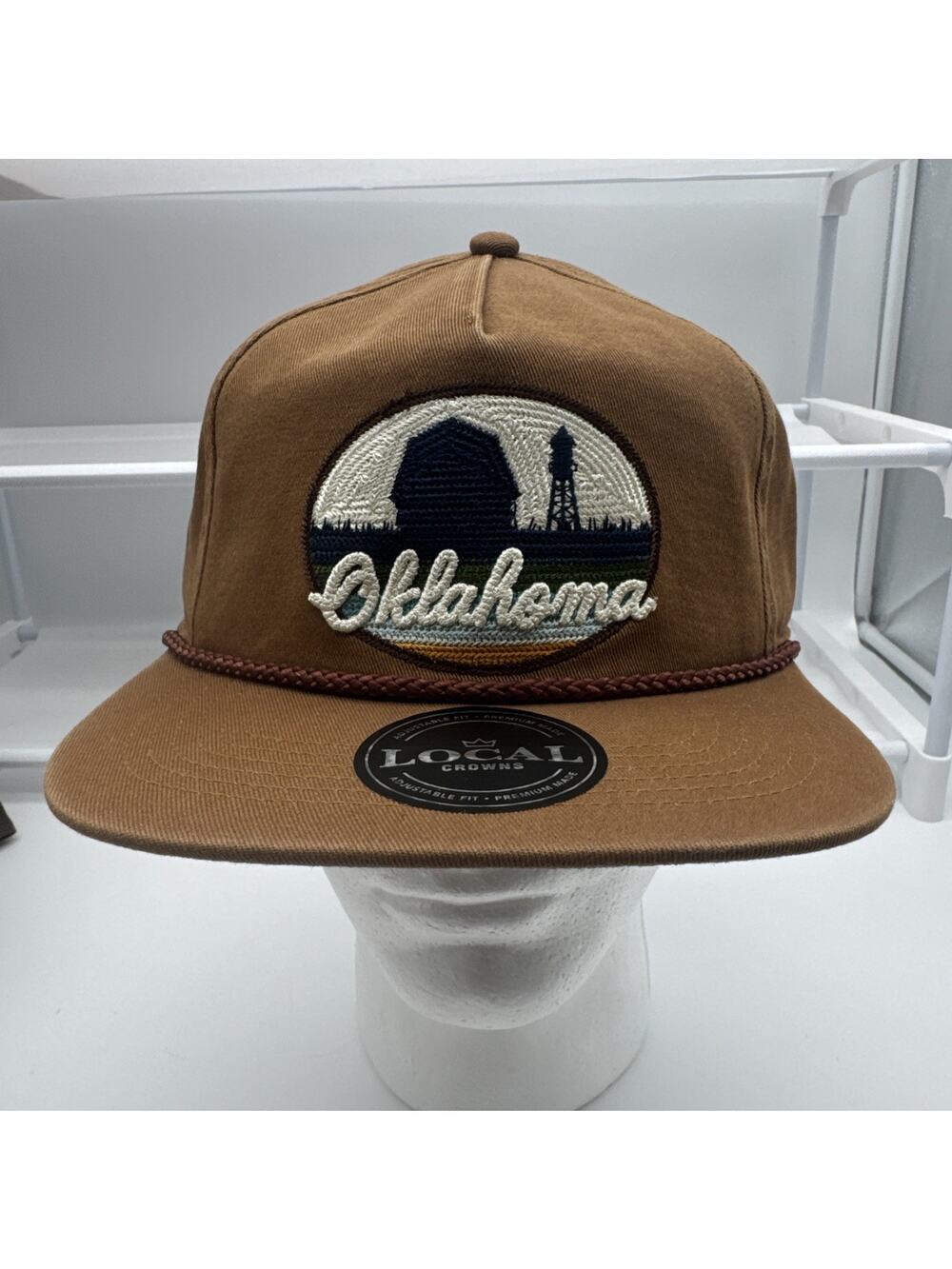 Local Crowns Oklahoma Embroidered Snapback Trucker Hat Canvas